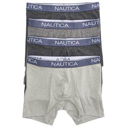 Mens Nautica 4pk. Heathered Boxer Briefs - Black/Grey