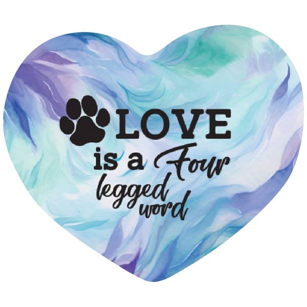 Love is a Four Legged Word w/ Paw Print Heart Garden Stone - image 