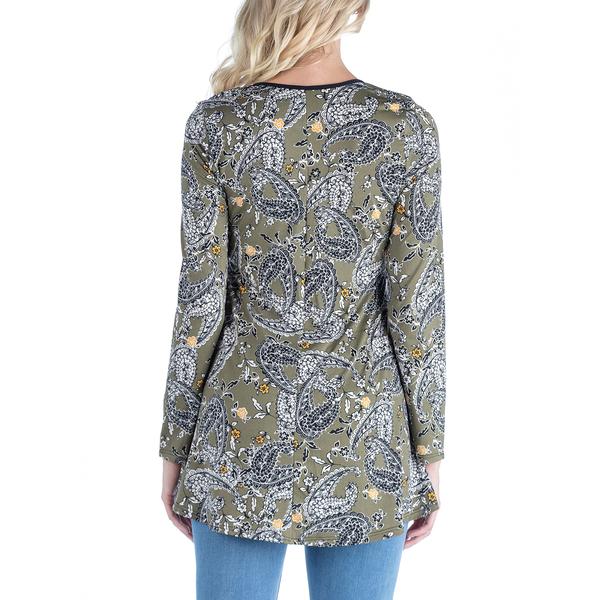 Plus Size 24/7 Comfort Apparel Paisley Maternity Tunic Top