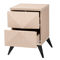 Baxton Studio Draper Mid-Century Modern 2-Drawer Nightstand