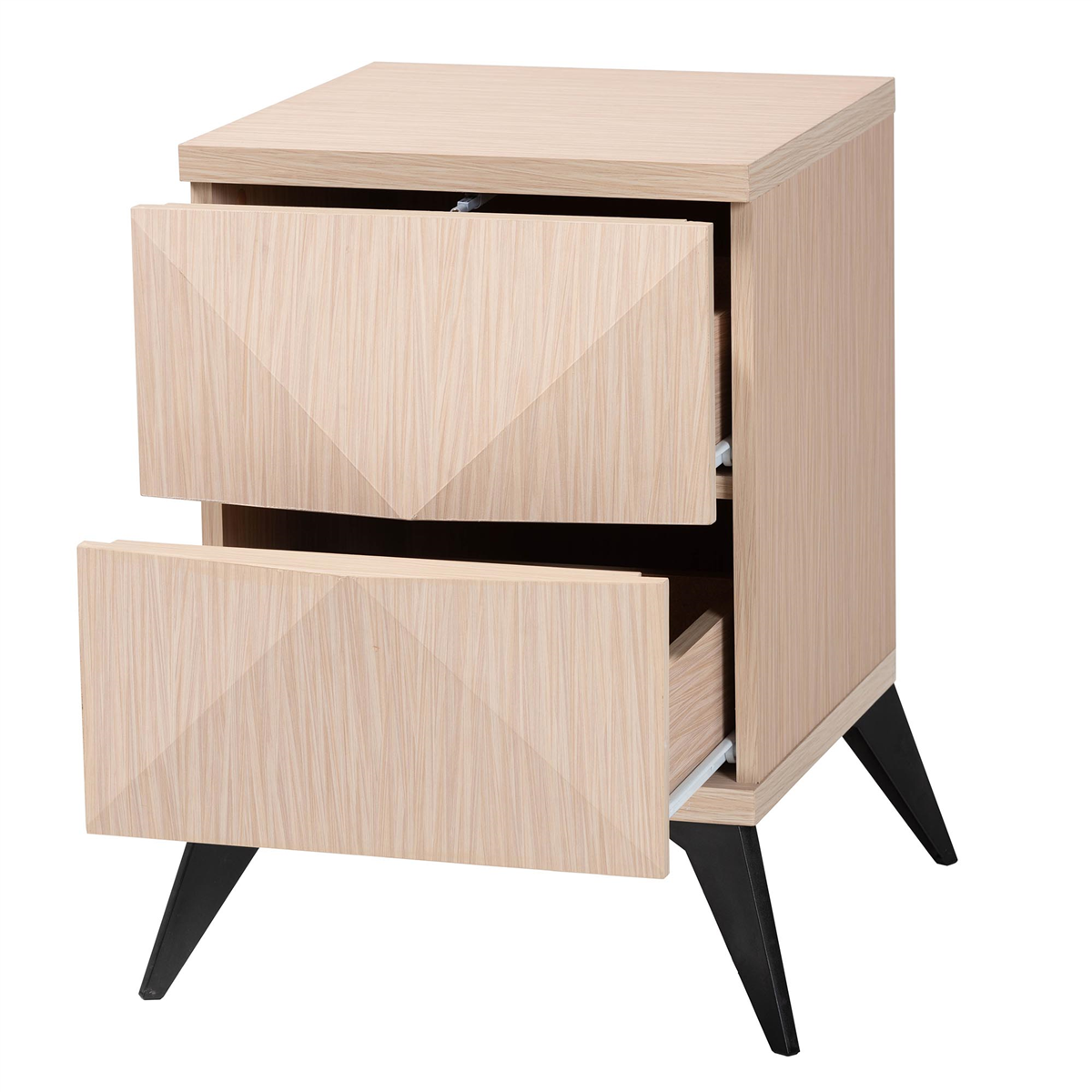 Baxton Studio Draper Mid-Century Modern 2-Drawer Nightstand
