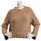 Juniors Pink Rose Mix Cable Shaker Wide Sleeve Sweater - image 1