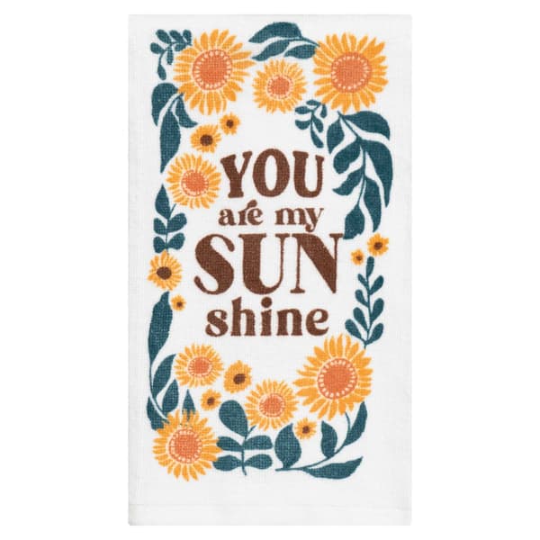 Sunflower Shine Teal Fiber Reactive Kitchen Towel - image 