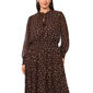 Plus Size MSK Long Sleeve Tie Neck Foil Dot Tiered Maxi Dress - image 4