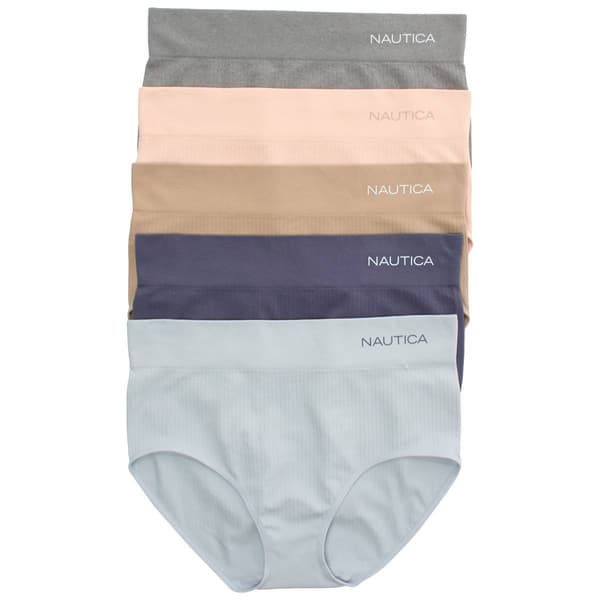 Plus Size Nautica 5pk. Seamless Logo Brief Panties - NT9948-5PKBE