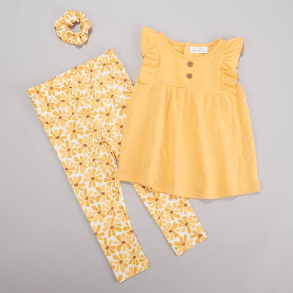 Toddler Girl Rene Rofe&#40;R&#41; 3pc. Heart Top & Daisy Leggings Set - image 