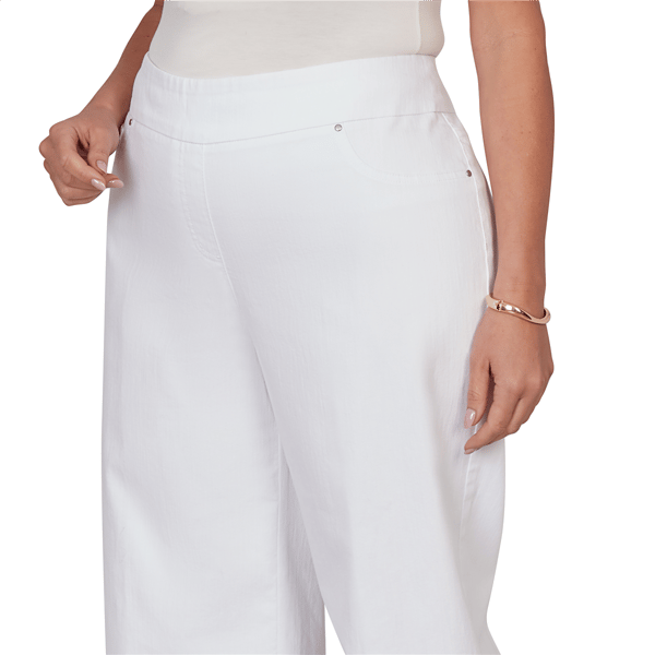 Plus Size Ruby Rd. Hothouse Florals Embroidery Hem Wide Capris