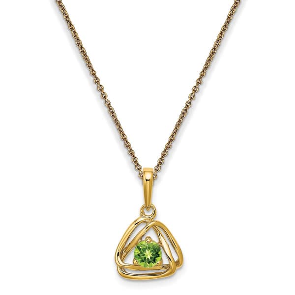 Gemstones Classics&#40;tm&#41; 14kt. Yellow Gold Peridot Pendant Necklace - image 