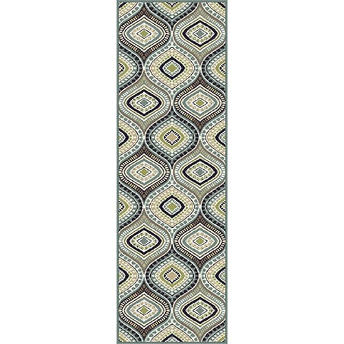 Tayse Modern Capri Aurora Seafoam Runner