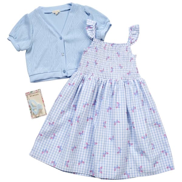 Girls (7-12) BTween® Smocked Butterfly Dress w/ Cardigan
