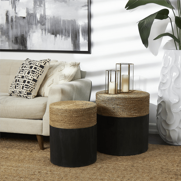9th & Pike® Bohemian Black Wood Accent Table Set
