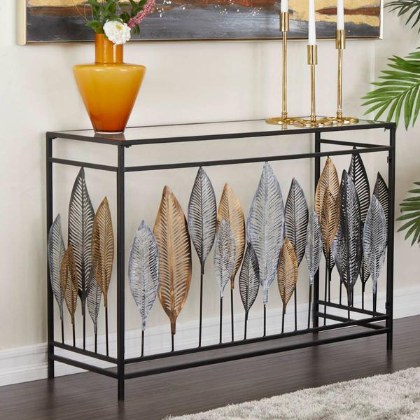 9th & Pike® Black Metal Contemporary Console Table