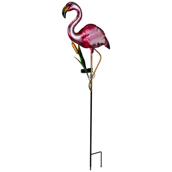 Northlight Seasonal Solar Pink Flamingo Garden Stake