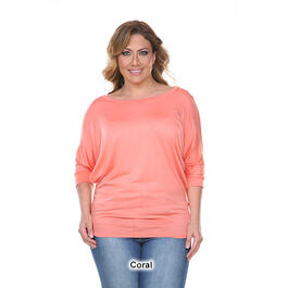 Plus Size White Mark Batwing Sleeve Top