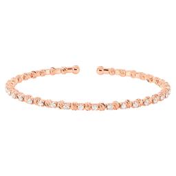 Athra Rose Gold over Brass Bead & Crystal Coil Bracelet