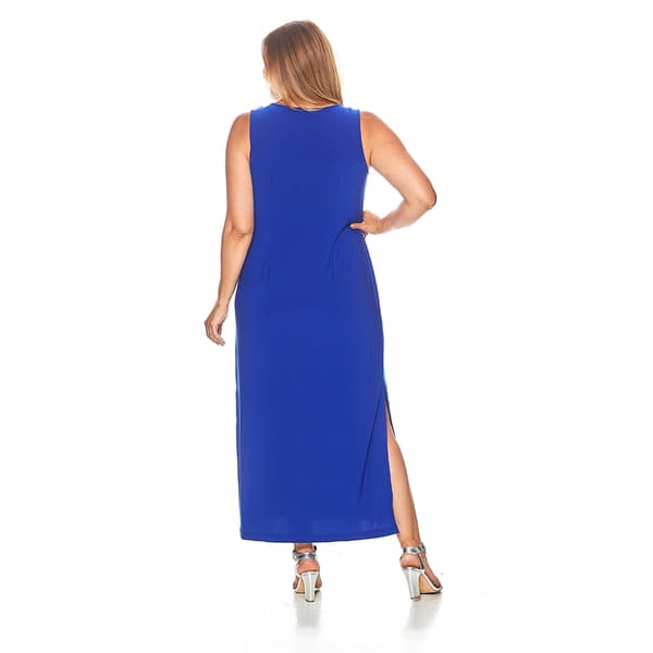 Plus Size MSK Sleeveless Three Ring Solid Shift Dress