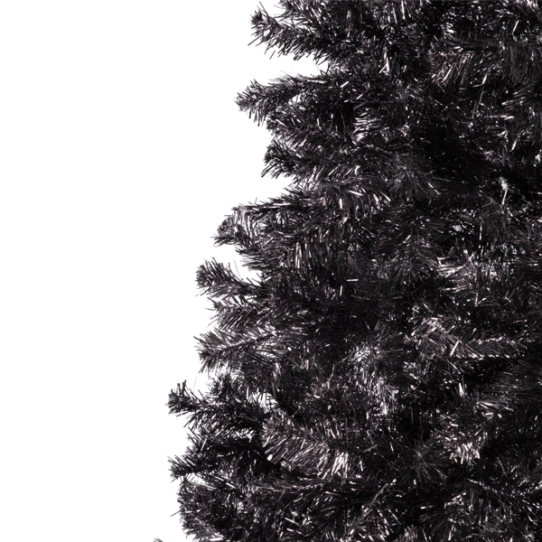Northlight 9ft. Artificial Black Tinsel Halloween Tree