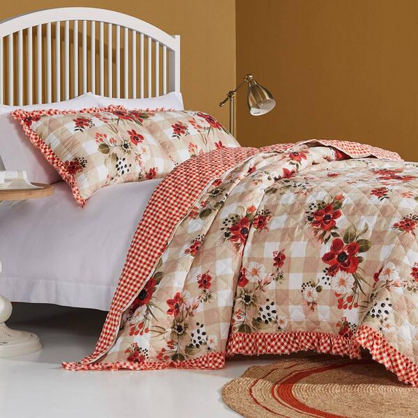 Greenland Home Fashions&#40;tm&#41; Wheatly Ruffle-Embellished Quilt Set - image 