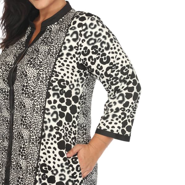 Plus Size White Mark Leopard Print Shift Dress