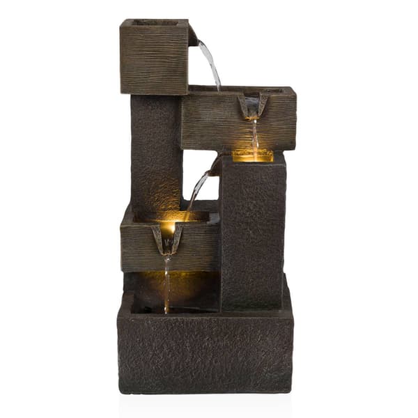 Alpine 5-Tier Cascading Fountain w/ Warm White LED Lights