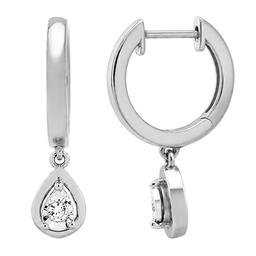 Sterling Silver 1/4ctw. Lab Grown Diamond Circle Drop Earrings