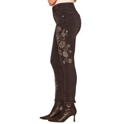 Womens Democracy “Ab”solution® Black Floral Skinny Jeans