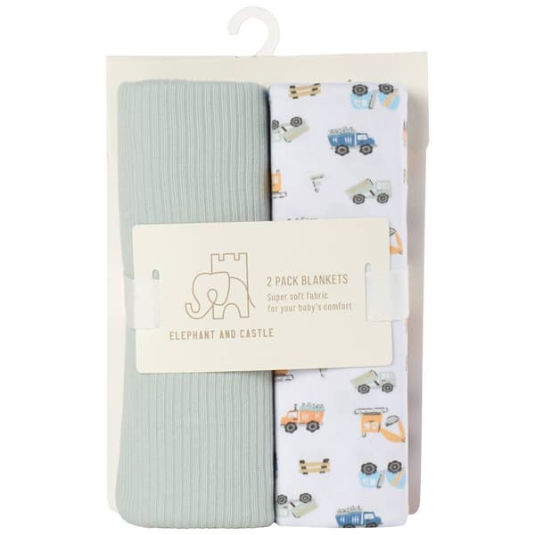 Elephant and Castle 2pk. Construction & Solid Rib Blanket Set - image 