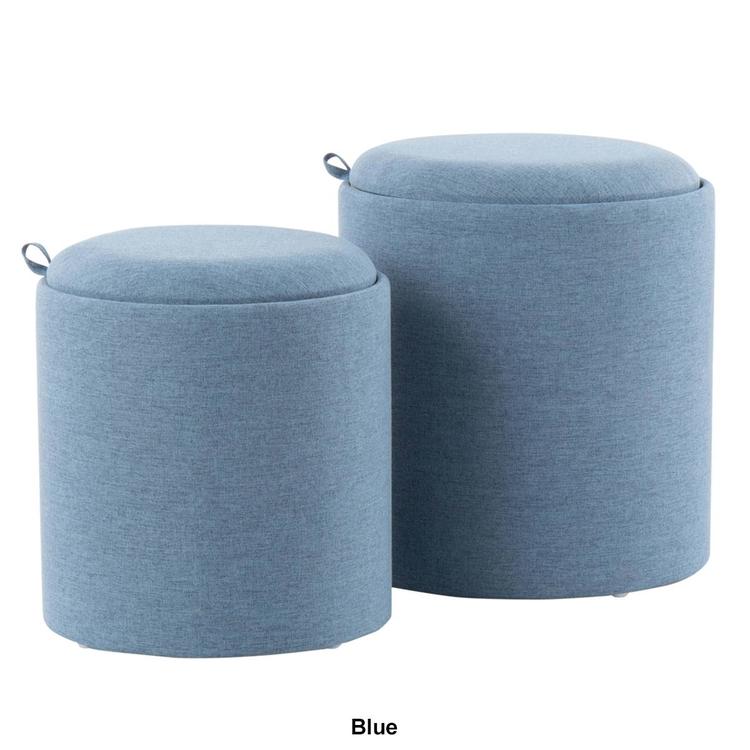 LumiSource Tray Contemporary Nesting Ottoman Set