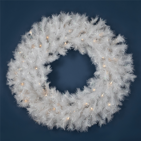 Northlight 36in. LED White Alaskan Pine Christmas Wreath