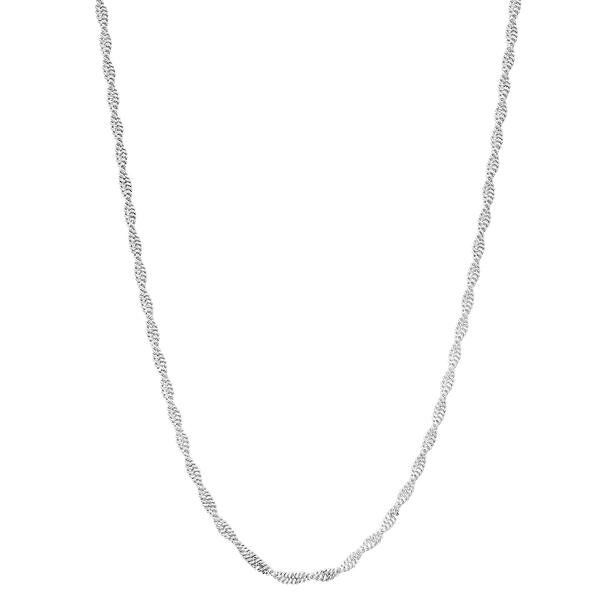 Design Collection 18in. Silver-Tone Twist Chain Necklace - image 