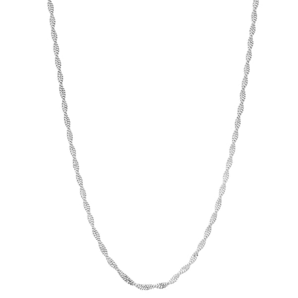 Design Collection 18in. Silver-Tone Twist Chain Necklace - image 