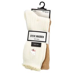 Womens Steve Madden 2pk. Wildflower Super Soft Crew Socks