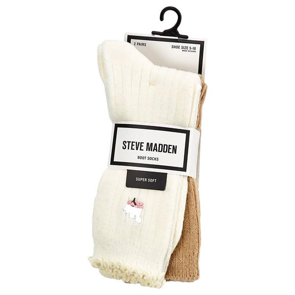 Womens Steve Madden 2pk. Wildflower Super Soft Crew Socks - image 