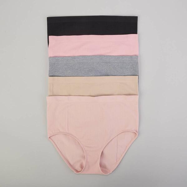 Kathy Ireland ~ Women's Brief Underwear Panties Polyester Blend 5-Pair 1X