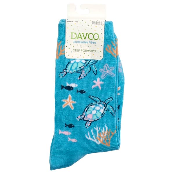 Womens Davco(R) Sea Turtles Crew Socks - image 