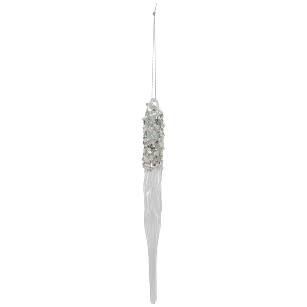 Northlight Sequined & Beaded Icicle Glass Christmas Ornament