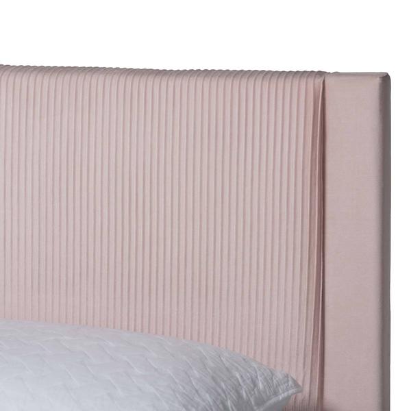 Baxton Studio Elora Modern Pleated Velvet Storage Queen Bedframe