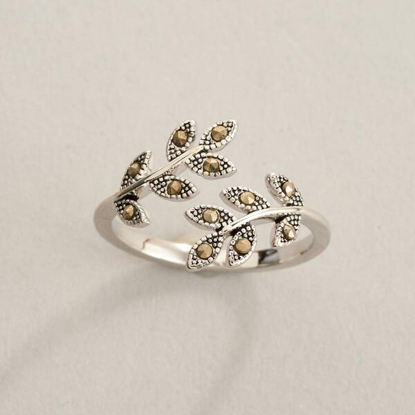 Ashley Cooper&#40;tm&#41; Marcasite Open Leaf Pave Ring - image 