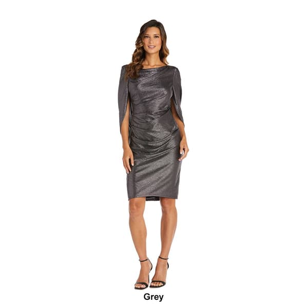 Womens R&amp;M Richards Cocktail Dress w/Draped Sleeves