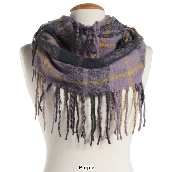 Womens Fantasia Lulu Plaid Infinity Scarf w/Fringe
