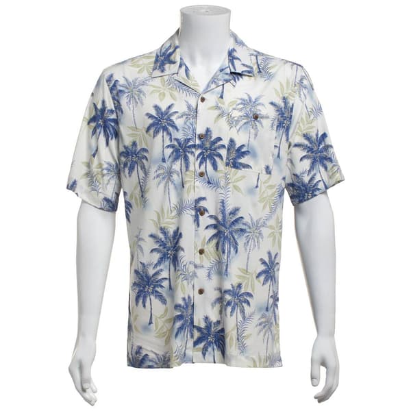 Mens Campia Short Sleeve Palm Tree Button Down Shirt - Tan - image 