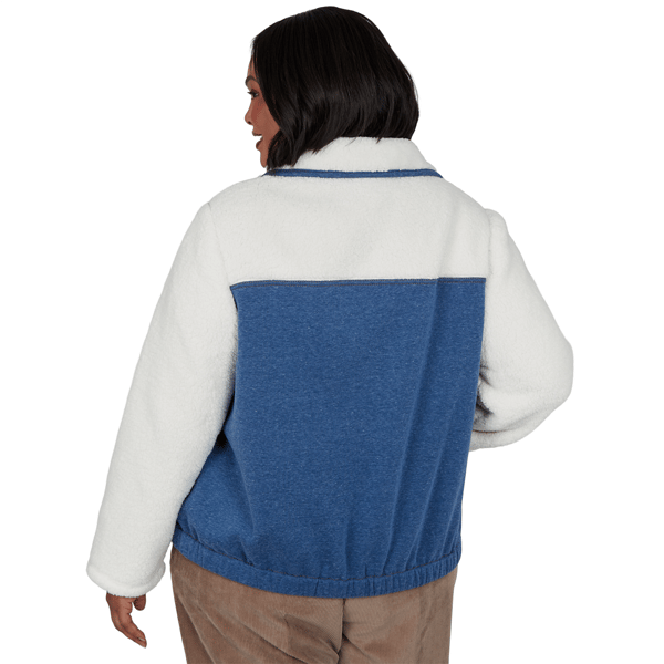 Plus Size Alfred Dunner Sunset Ridge Denim & Sherpa Bomber Jacket