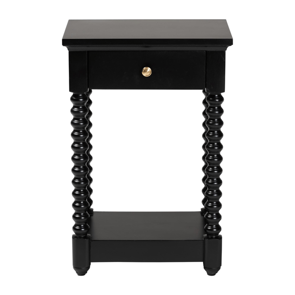 Baxton Studio Terentia Nightstand with Bobbin Legs