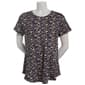 Womens Bobeau Short Sleeve Floral Babydoll Tee - image 1