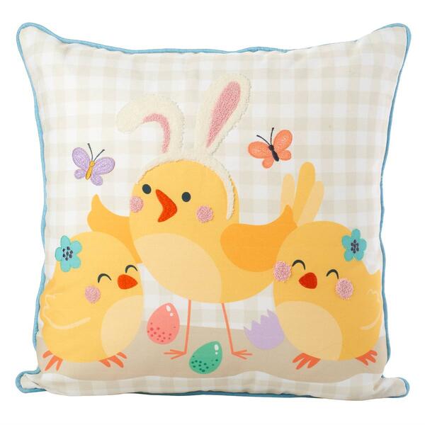 Bunny Chicks Decorative Pillow - 18x18 - image 