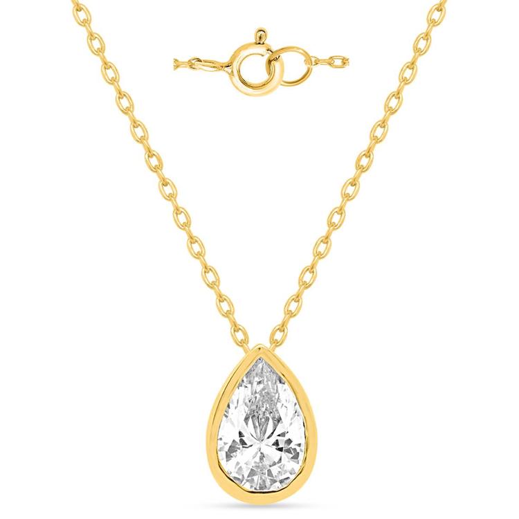 Nova Star® 1ctw. Pear Lab-Grown Diamond Solitaire Pendant
