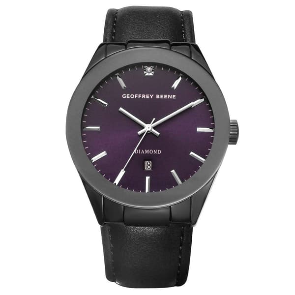 Mens Geoffrey Beene Genuine Diamond Purple Dial Watch - GBA0029GU - image 