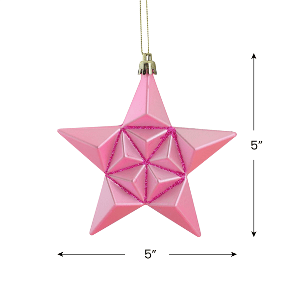 DAK 12ct. Matte Glittered Star Shatterproof Ornaments