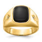Mens Gentlemens Classics(tm) 14kt. Gold Soft Onyx & Diamond Ring - image 1