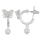 You''re Invited Silver-Tone Pearl Butterfly C-Hoop Drop Earrings - image 1